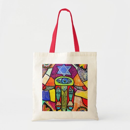 Tallis Taschen-Tasche - Vintages Tapastry Hamsa Tragetasche (Vorne)