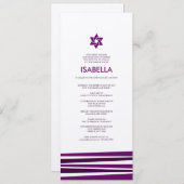 Tallit Bar Mitzvah in Metallic Silver Einladung (Vorne/Hinten)