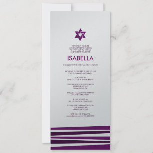 Tallit Bar Mitzvah in Metallic Silver Einladung