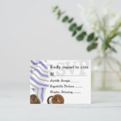 Tallit Bar Mitzvah RSVP Card Hinweiskarte (Stehend Vorderseite)