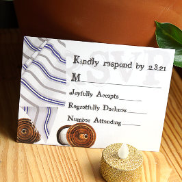 Tallit Bar Mitzvah RSVP Card Hinweiskarte