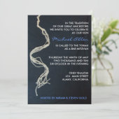 Tallit Tallis knotet Bar-Schläger Mitzvah Einladung (Stehend Vorderseite)