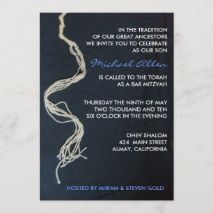 Tallit Tallis knotet Bar-Schläger Mitzvah Einladung