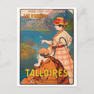Talloires, Annecy-See, Picknick, Vintag Postkarte