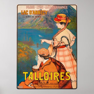 Talloires, Lac d'Annecy, Paar beim Picknick, Vinta Poster