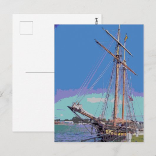 Tallschiff-Form Postkarte (Vorne/Hinten)