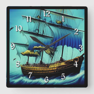 Tallschiff Quadratische Wanduhr