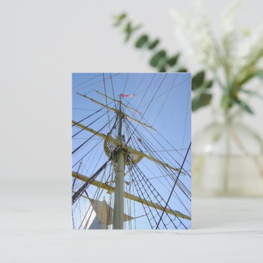 Tallschiff-Rigging Postkarte (Stehend Vorderseite)