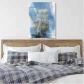 Tallschiff, Schiff, Aquarellmalerei Leinwanddruck (Insitu (Schlafzimmer))