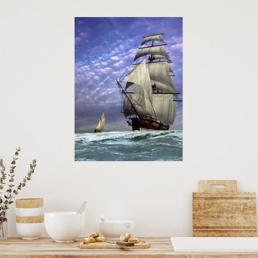 Tallschiff und Ketch Poster (Küche)
