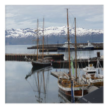 Tallship-Reflektionen im Hafen von Nordisland