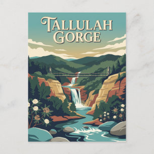 Tallulah Gorge Georgia Wasserfall Vintage Poster Postkarte