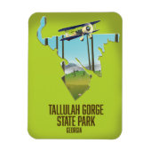 Tallulah Gorge Staat Park Karte Magnet (Vertikal)