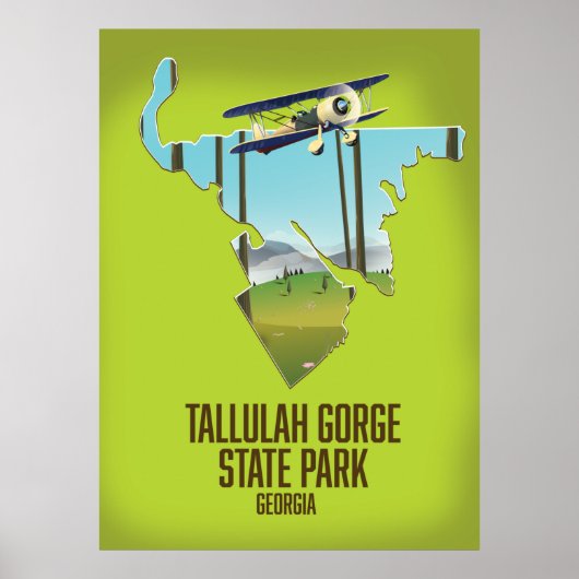 Tallulah Gorge Staat Park Karte Poster (Vorne)