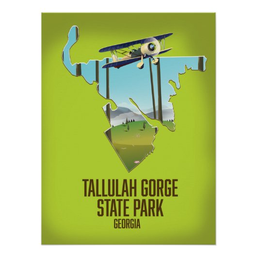 Tallulah Gorge Staat Park Karte Poster (Vorderseite)