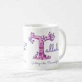 Tallulah Name bedeutet doodletter T art Tasse (VorderseiteRechts)