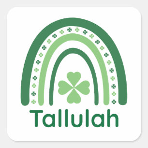 Tallulah Name Clover Boho Regenbogen Quadratischer Aufkleber