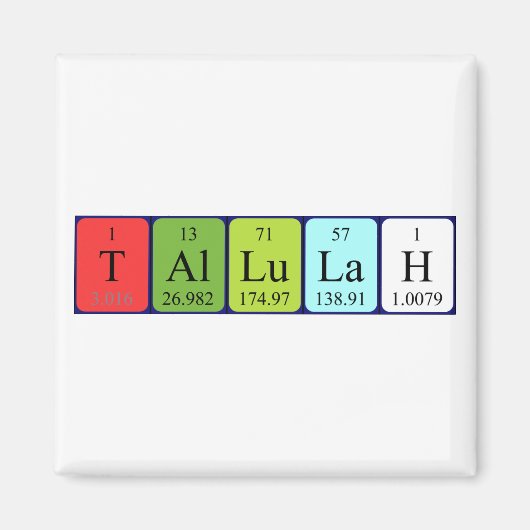 Tallulah periodic table name magnet (Vorne)