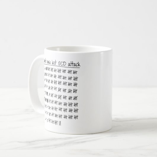 Tally der Zwangsstörung-OCD Kaffeetasse (Vorderseite Links)