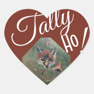 tally ho Herz-Aufkleber