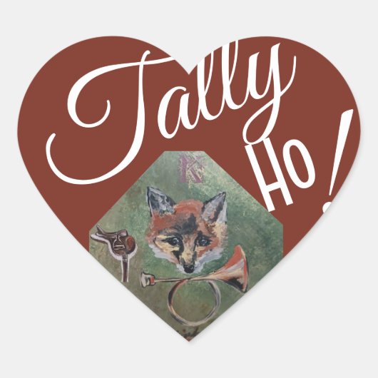 tally ho Herz-Aufkleber (Vorderseite)
