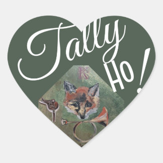 tally ho Herz-Aufkleber