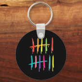 Tally Marks 6 7 Numbers Funny Six Seven 67 Meme Ge Schlüsselanhänger (Vorderseite)