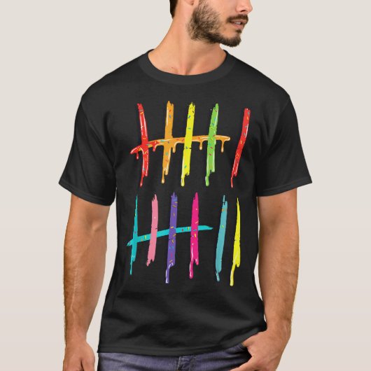 Tally Marks 6 7 Numbers Funny Six Seven 67 Meme Ge T-Shirt (Vorderseite)