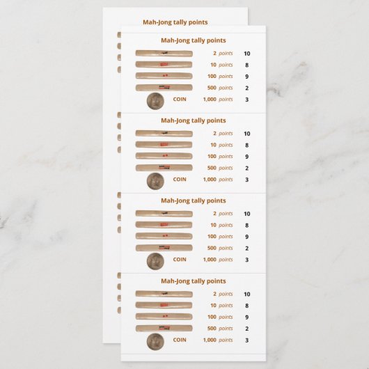 Tally Milliamperestunde-Jong zeigt Karte - 1 (mit (Vorne/Hinten)