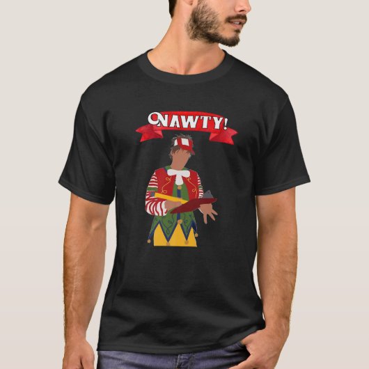  Tally The Elf NAWTY I Knew It on Back Christmas H T-Shirt (Vorderseite)