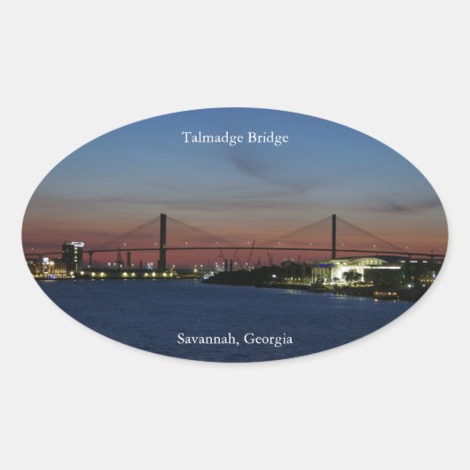 Talmadge Bridge-Aufkleber Ovaler Aufkleber (Vorderseite)