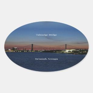 Talmadge Bridge-Aufkleber Ovaler Aufkleber