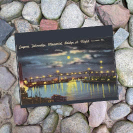 Talmadge Bridge Night Savannah GA retro Postkarte