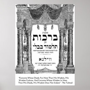 Talmud "Weisheit/Taten" Zitat Poster