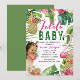 Talofa Tropical Floral Baby Girl Vintage Dusche Einladung