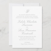 Talula Gray Elegant Wedding Einladung (Vorderseite)
