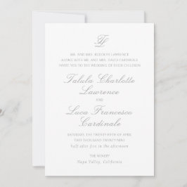 Talula Gray Elegant Wedding Einladung