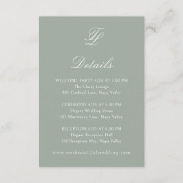 Talula Sage Green Elegant Wedding Begleitkarte