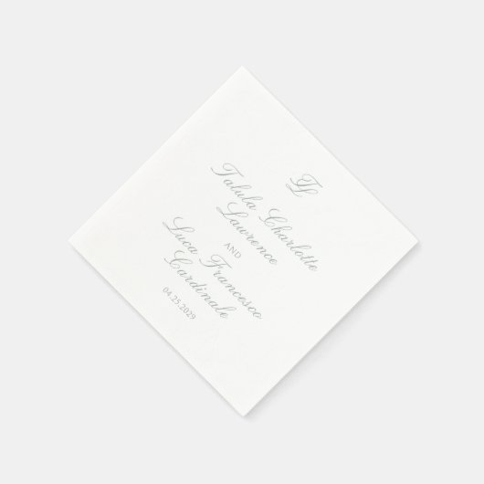 Talula Sage Green Elegant Wedding Serviette (Ecke)