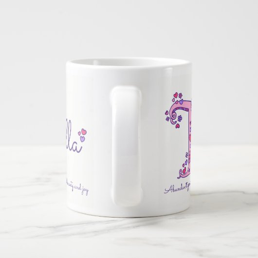 Talulla individuelle Name bedeutet rosa Jumbo-Tasse (Rückseite)