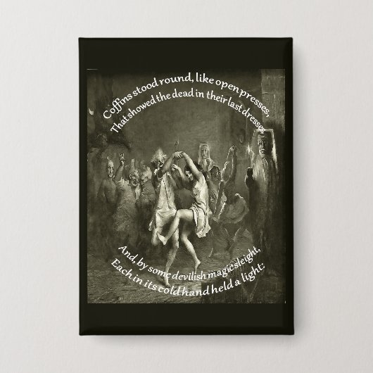 Tam O Shanter Burns Nacht Zitat in Grau Button (Vorderseite)