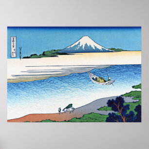 Tama River in der Provinz Musashi Poster