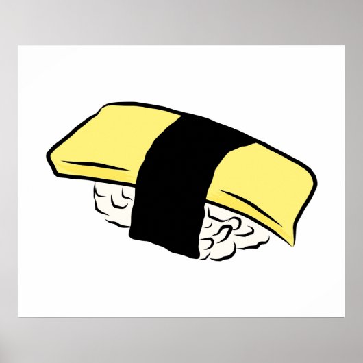 Tamago Sushi Eggroll Sushi Maki Japanische Liebe Poster (Vorne)