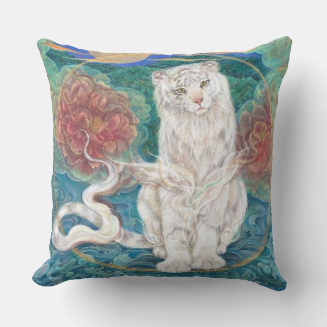 Tamaki: Divine White Tiger of the Moonlit Ring Kissen (Vorderseite)