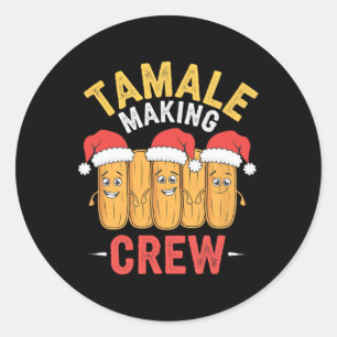 Tamale Crew Weihnachten Kochen Party Spaß Runder Aufkleber