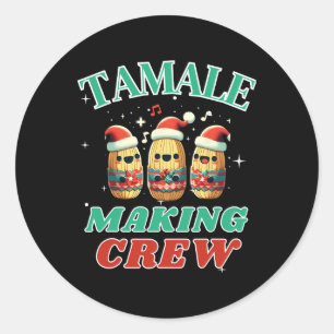 Tamale Maaking Crew Mexikanische Lebensmittelfamil Runder Aufkleber