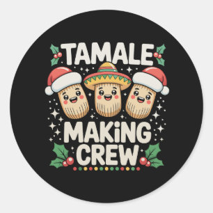 Tamale-Mach-Crew Weihnachtszeit Mexikanisches Weih Runder Aufkleber
