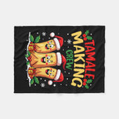 Tamale Making Crew Funny mexikanische Weihnachtsfe Fleecedecke (Vorderseite (Horizontal))