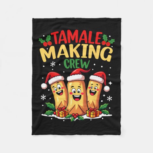 Tamale Making Crew Funny mexikanische Weihnachtsfe Fleecedecke (Vorderseite)