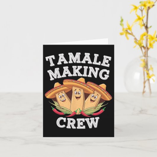 Tamale Making Crew Funny mexikanische Weihnachtsfe Karte (Gelbe Blume)